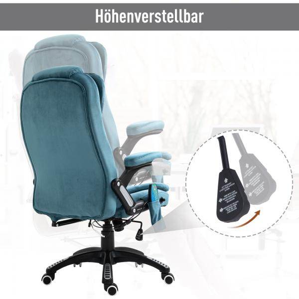 Massagesessel Chefsessel Gamingstuhl Drehstuhl Massagebürostuhl Blau