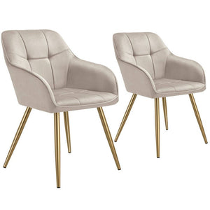 Esszimmerstuhl Marilyn taupe/gold 2er Set
