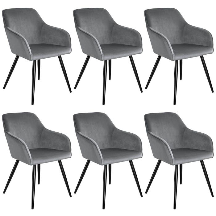 Stuhl Marilyn grau/schwarz 6er Set