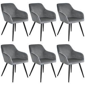 Stuhl Marilyn grau/schwarz 6er Set