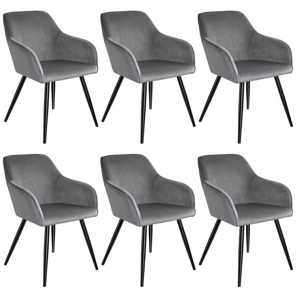 Stuhl Marilyn grau/schwarz 6er Set