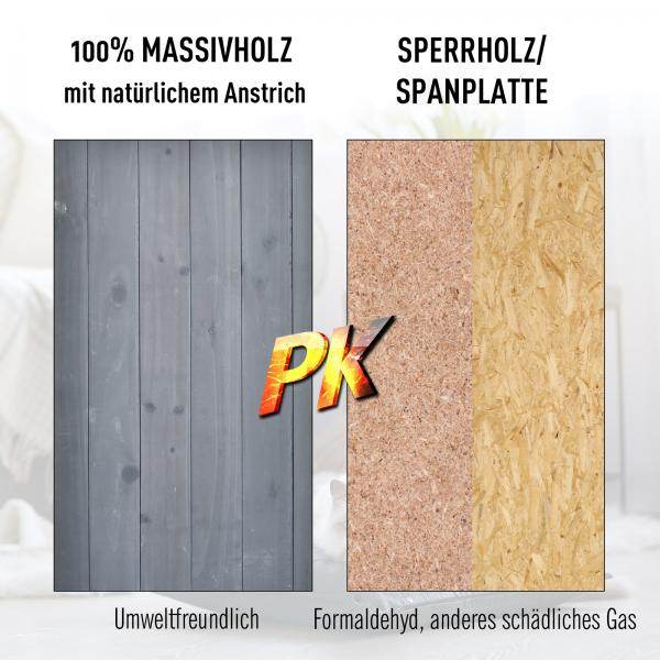 Katzenhaus Katzenhütte 2-Stöckige mit Asphaltdach Massivholz Grau