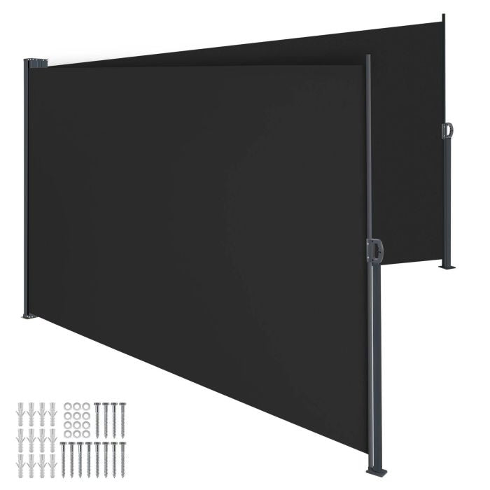 Doppel-Seitenmarkise schwarz 180 x 600 cm