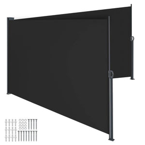 Doppel-Seitenmarkise schwarz 180 x 600 cm