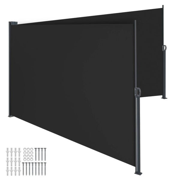 Doppel-Seitenmarkise schwarz 180 x 600 cm