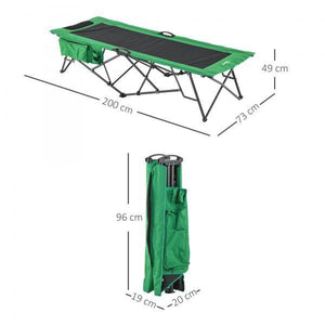 Campingbett Breite klappbar Einzelperson grün schwarz