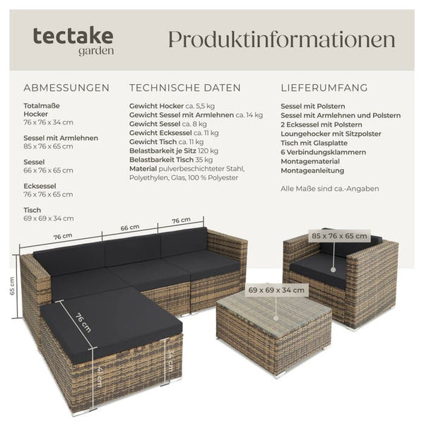 Rattan Lounge Milano natur