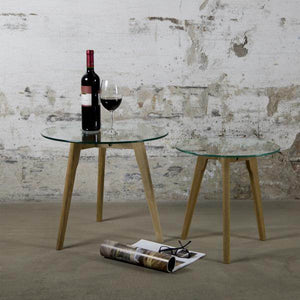 Beistelltisch Couchtisch Glas Rund 2 er Set Wohnzimmertisch