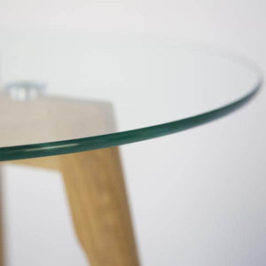 Beistelltisch Couchtisch Glas Rund 2 er Set Wohnzimmertisch