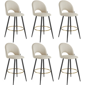 Barstuhl Sachel creme/schwarz 6er Set