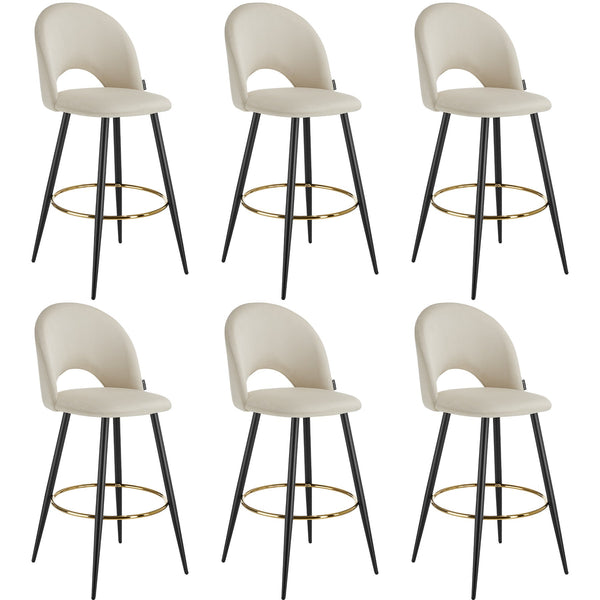 Barstuhl Sachel creme/schwarz 6er Set