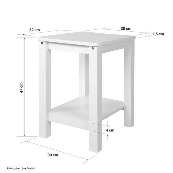 Beistelltisch Nachttisch Holz weiss
