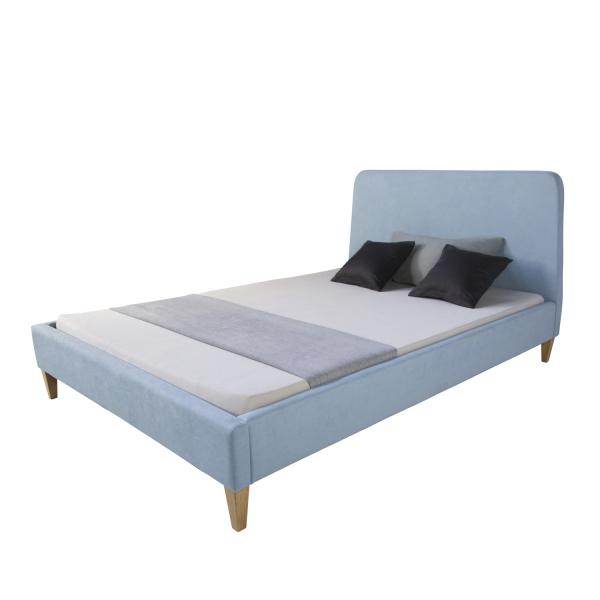 Polsterbett Doppelbett Stoffbett Bettgestell 140 x 200 blau