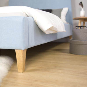 Polsterbett Doppelbett Stoffbett Bettgestell 140 x 200 blau