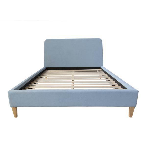 Polsterbett Doppelbett Stoffbett Bettgestell 140 x 200 blau