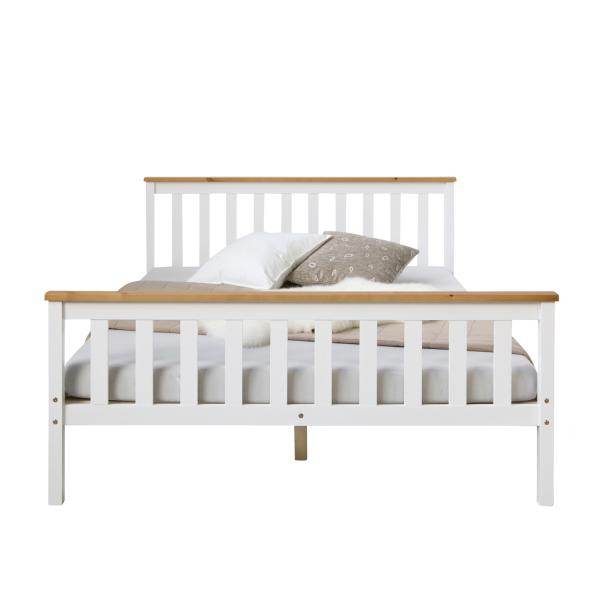 Futonbett 140x200 weiss Holzbett Doppelbett