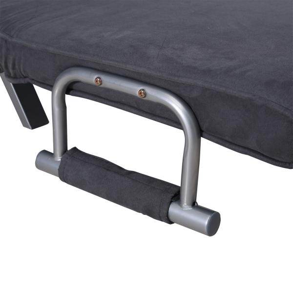Schlafsofa mit Armlehne 3-in-1 Schlafsessel Gästebett Klappbett Chaiselongue Grau
