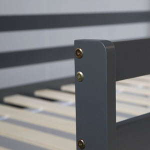 Hochbett mit Lattenrost 90x200 Turm Tunnel Rutsche Kinderbett Stockbett Grau