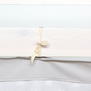 Bettumrandung Bettvorhang für Hochbett Vorhang Stoff Baumwolle Grau Sterne