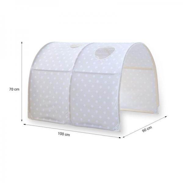 Tunnel für Hochbetten Bettzelt Bettdach Spieltunnel Höhle Kinderbett Grau