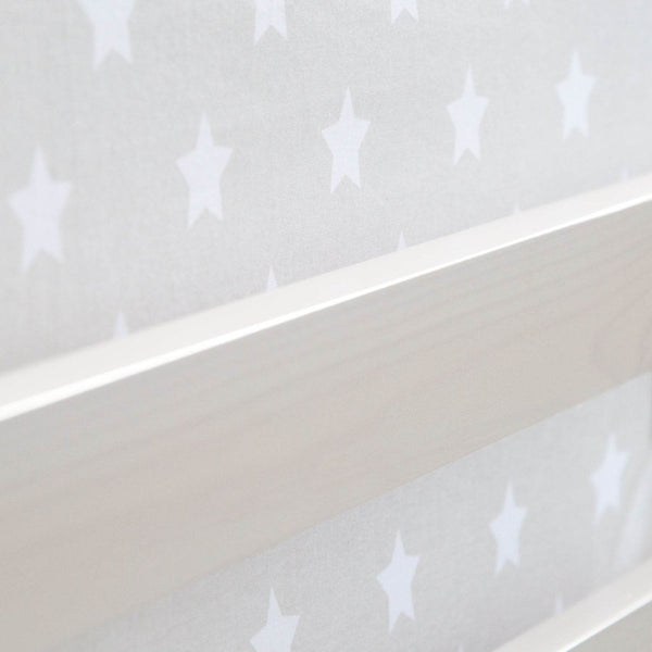 Hochbett mit Lattenrost 90x200 Rutsche Stockbett Weiss Kinderbett grau