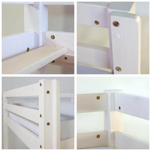 Hochbett Spielbett Kinderbett Rutsche Turm Vorhang grau Stern 90x200 Jugendbett