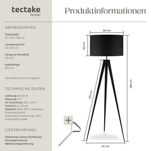 Stehleuchte Lunaris schwarz