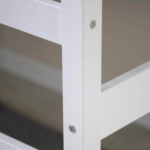 Hochbett Kinderbett 90x200 weiss Schreibtisch Spielbett