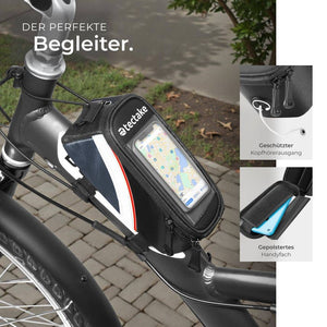 Set Fahrradtasche Georg und Fahrradrahmentasche schwarz/rot 20,5 x 10 x 10,5 cm