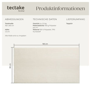 Short pile carpet Soft Zone cream 80 x 150 cm 