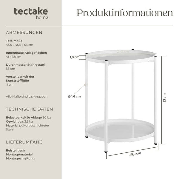 Beistelltisch Oxford weiss