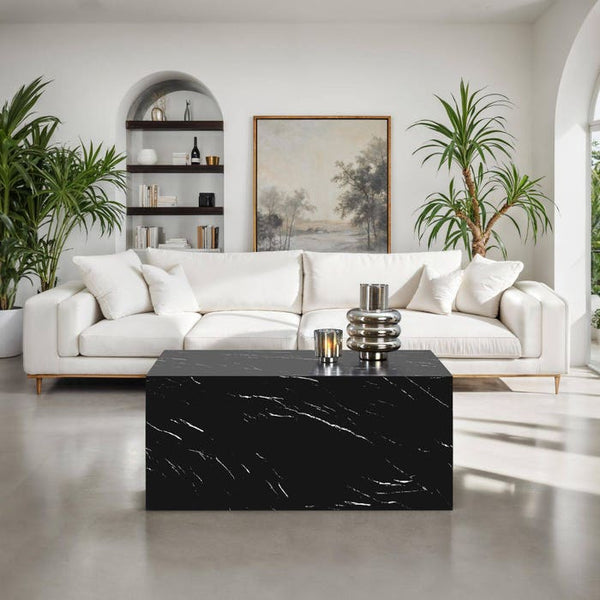 Couchtisch Lasley Marmor Optik schwarz 90 x 50 x 40 cm