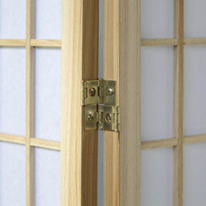 6 fach Holz Paravent Raumteiler Shoji natur