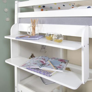 Einhängeregal Hängeregal Regal für Hochbett Kinder Weiss Holz 2 Ablagen