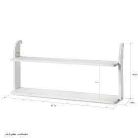Einhängeregal Hängeregal Regal für Hochbett Kinder Weiss Holz 2 Ablagen