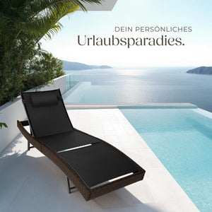 Rattan Sonnenliege Moana braun gemischt