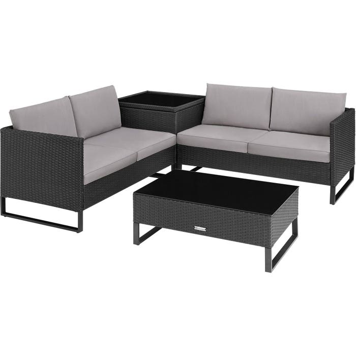 Rattan Lounge Ostuni schwarz