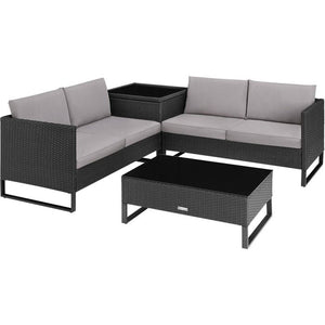 Rattan Lounge Ostuni schwarz