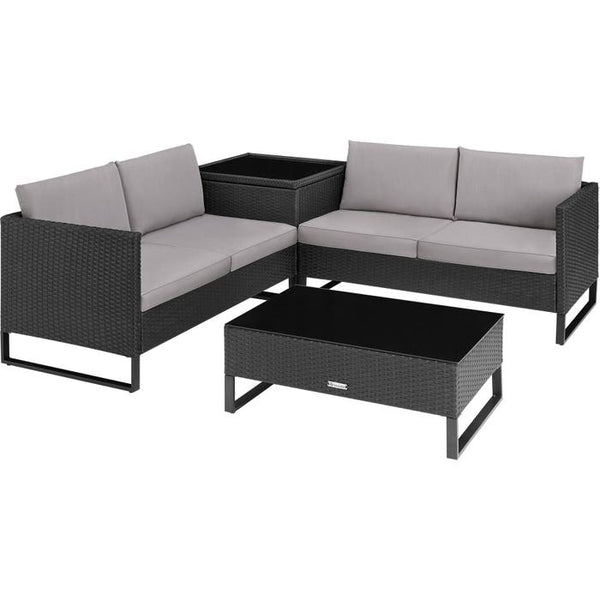 Rattan Lounge Ostuni schwarz