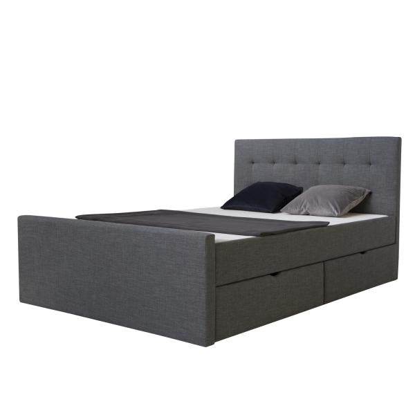 Polsterbett Mit Bettkasten 140x200 Doppelbett 4 Schubladen Lattenrost Anthrazit