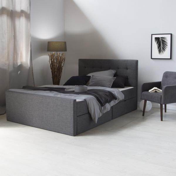 Polsterbett Mit Bettkasten 140x200 Doppelbett 4 Schubladen Lattenrost Anthrazit