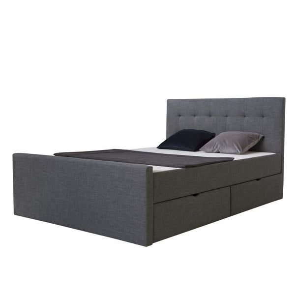 Polsterbett 120x200 mit 2 Bettkästen und Lattenrost Grau