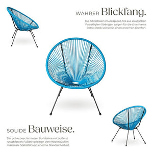 2er Set Gartenstuhl Santana blau