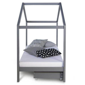 Kinderbett Hausbett 90x200 cm + Matratze Kinderhaus Spielbett Holzbett Bettkasten