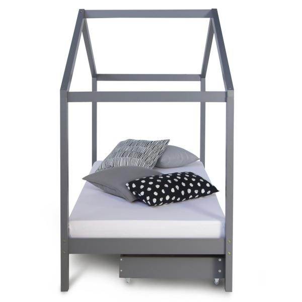 Kinderbett Hausbett 90x200 cm + Matratze Kinderhaus Spielbett Holzbett Bettkasten