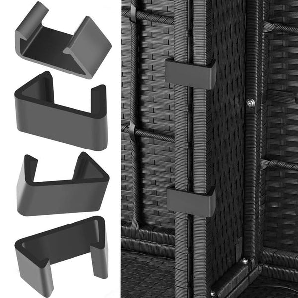 Rattan Lounge Barletta schwarz/grau