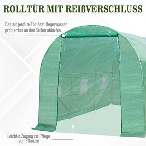 Foliengewächshaus Treibhaus Frühbeet 4,5 x 2 x 2 m | Grün