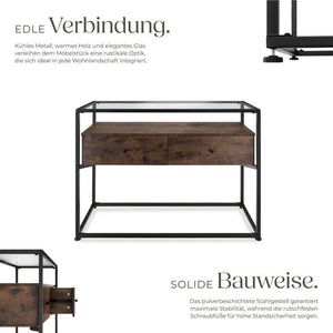Konsolentisch Reading 101,5x41,5x80,5cm Industrial dunkelbraun