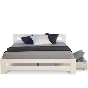 Doppelbett Holzbett 140x200 Weiss Kiefer Mit Bettkasten Bettgestell