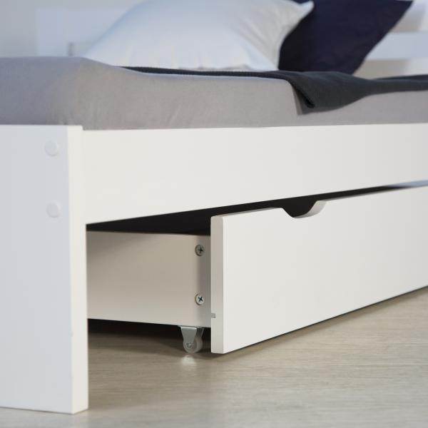 Doppelbett Holzbett 140x200 Weiss Kiefer Mit Bettkasten Bettgestell